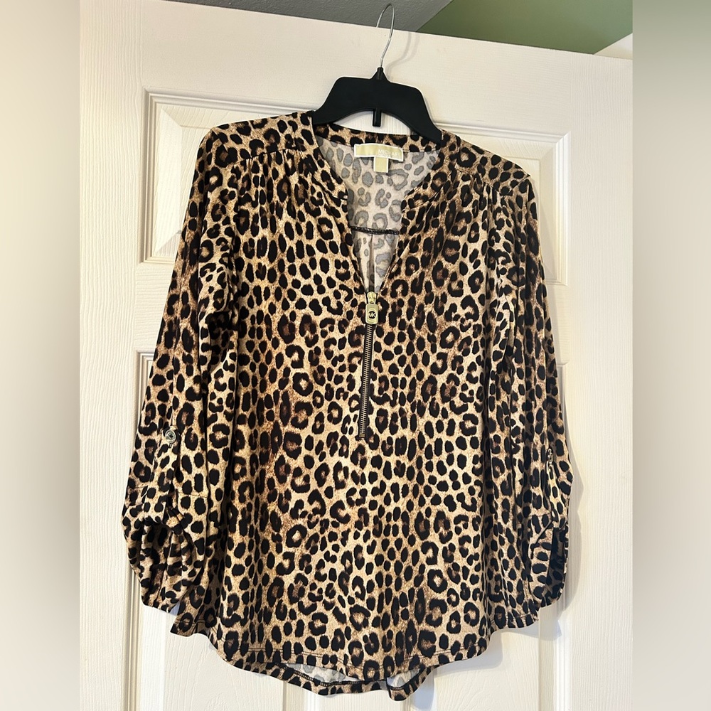 Michael Kors Leopard Print Blouse